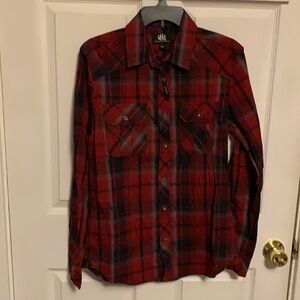 Rock & Republic Plaid Western Long Sleeve Men’s Shirt